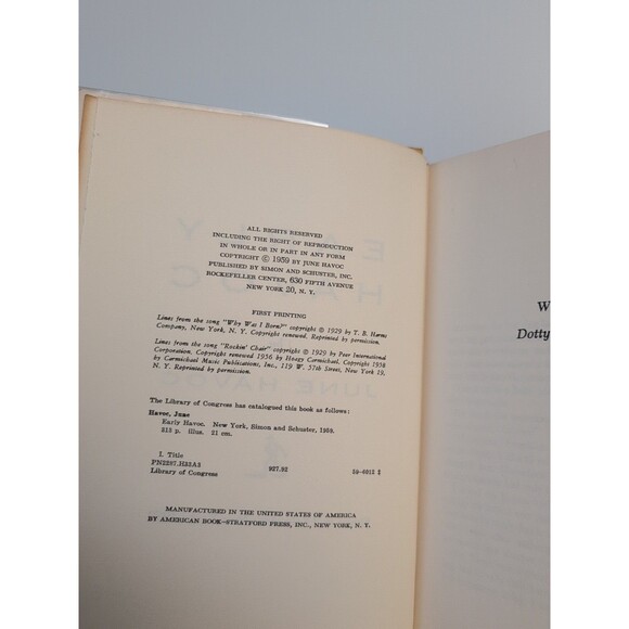 Early Havoc – June Havoc (Signed, 1959) – 1st Ed. HC DJ – Hollywood Memoir - Picture 7 of 8